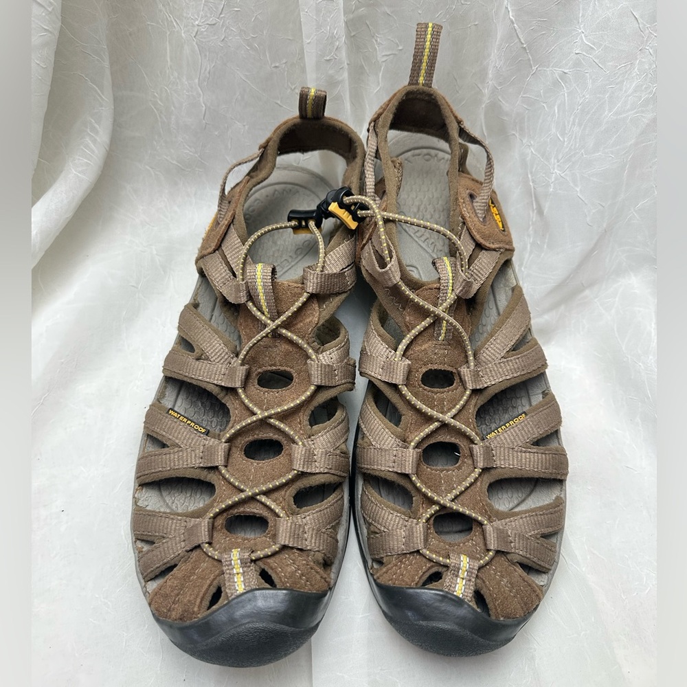 Keen Brown Sport Sandals with Yellow Accents